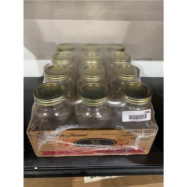Golden Harvest mason jars, 12x1L capacity