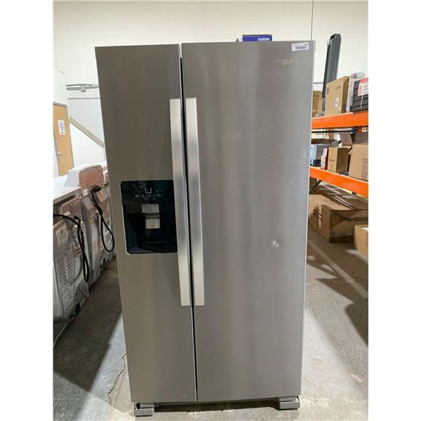 Whirlpool stainless steel french door style fridge and freezer. Model