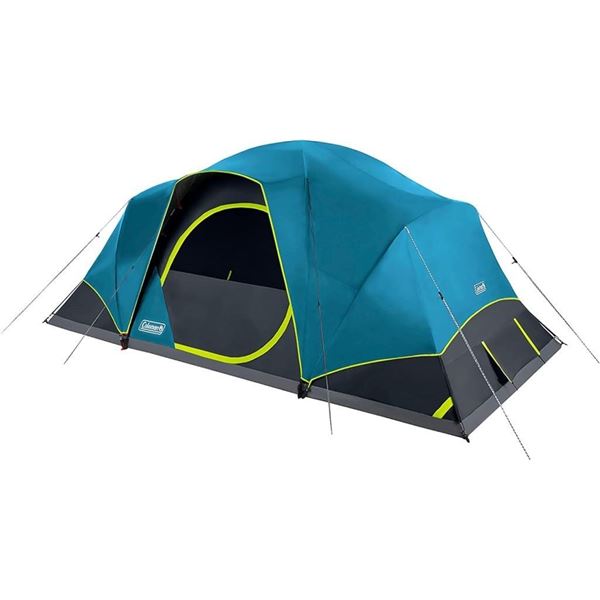 Coleman Skydome Camping Tent—4-Person Lighted Camping Tent, Blue - Not Exact Color as Stock