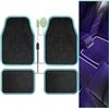 Image 1 : Car Floor Mats with Led Strip Light, Universal Fit Black Automotive Carpet, Anti-Slip Design Waterpr