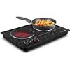 Image 1 : Hot Plate, CUSIMAX Double Burner Hot Plate for Cooking, 1800W Dual Control Portable Stove Countertop