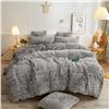 Image 1 : XeGe Plush Shaggy Duvet Cover Set, Luxury Ultra Soft Velvet Fluffy Bedding