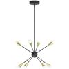 Image 1 : Artika Wayden 21W LED Integrated Sputnik Pendant Light Fixture, Black and Gold Ideal for Dining Room