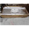 Image 1 : White & Gray Marble Single Sink Vanity Counter Top 48x22"