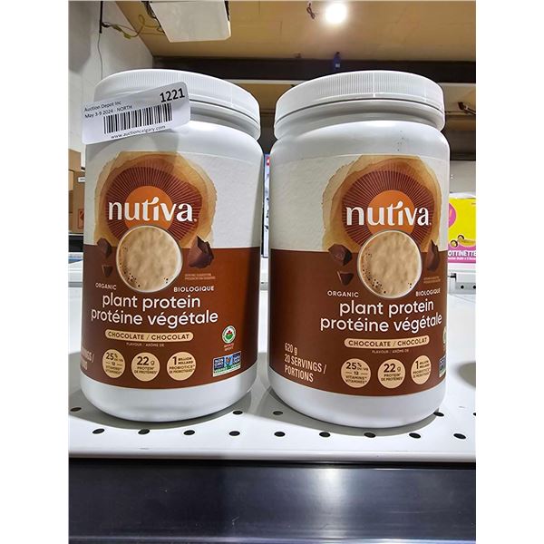 Nutiva Organic Plant Protein Powder - Chocolate 2x620g