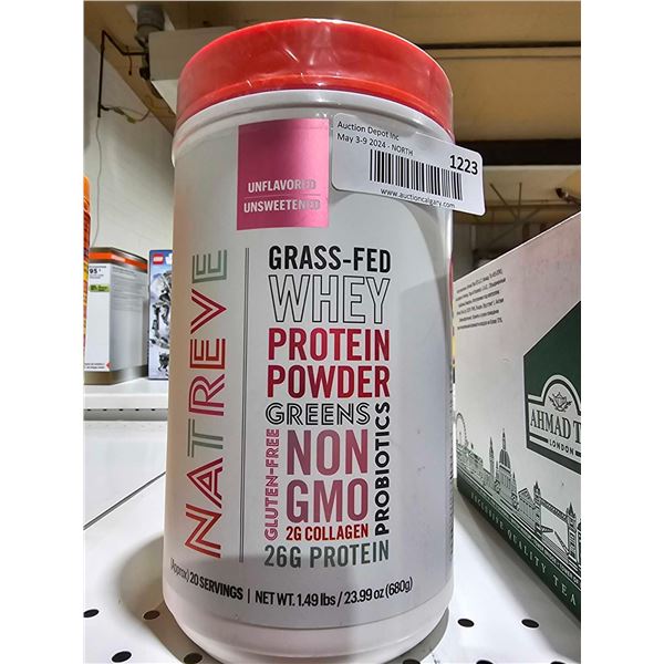 Natreve Unflavored Grass-Fed Whey Protein Powder  680g