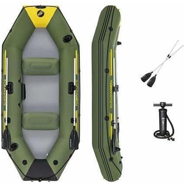 Tobin Sports Canyon PRO 3-Person Inflatable Boat RAFT Set - Complete with: OARS &  Pump