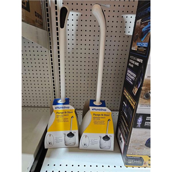 Lot of 2 Plumb Shop Plunge & Store Drain Plungers