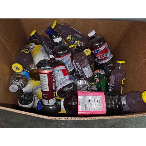 Box Lot of Assorted Drinks