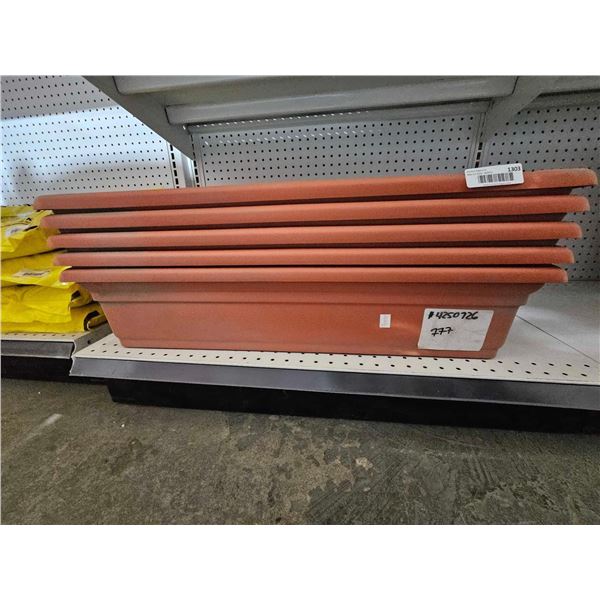 Lot of 4 Rectangular Plastic Planters
