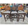 Image 1 : Lot of 3 Bar Height Wooden Stools