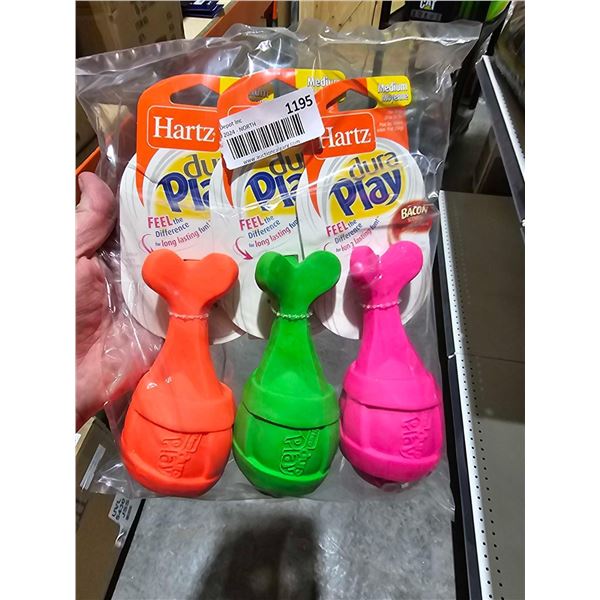 Hartz Dura Play Bacon Scented Dog toys - Lot of 3