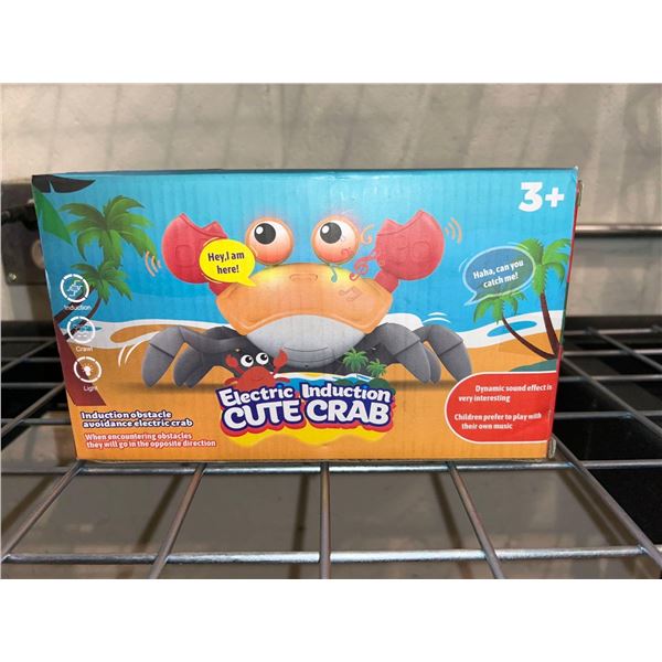 Electric induction Cute Crab childrens toy. Electronic moving and musical toy crab