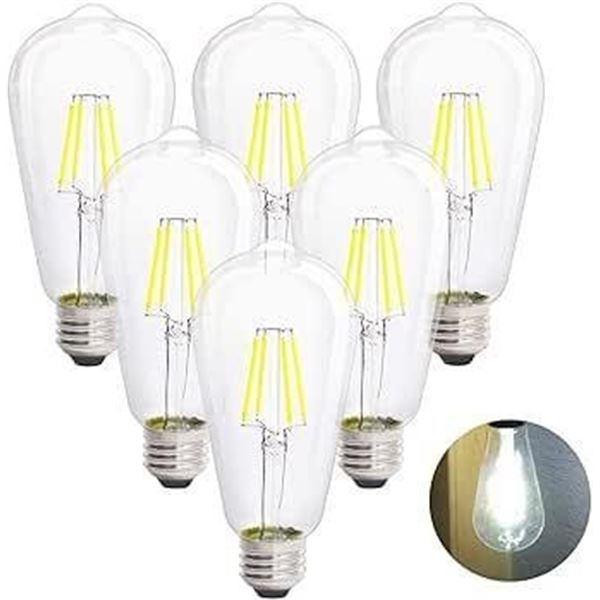 LED Edison style light bulbs, pack of 6