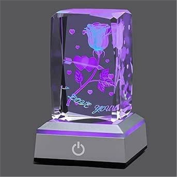 Hochance 3D Cupidrose Crysatl I Love You Multicolor Nightlight