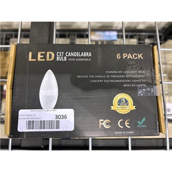 LED candelabra style light bulbs, pack of 6