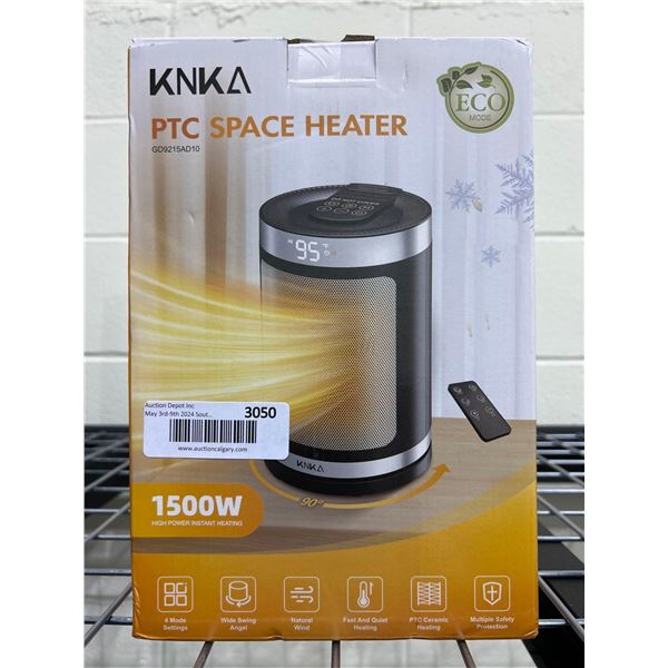 KNKA PTC space heater, mini space heater with remote control