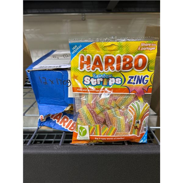 Haribo sour rainbow strips candy 12x170g