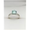 Image 1 : 2.00 CT GRA CERTIFIED MOISSANITE VVS BLUE COLOR SET IN 6 CLAW HEAD WITH 26 ROUND CUT CUBIC ZIRCONIA 