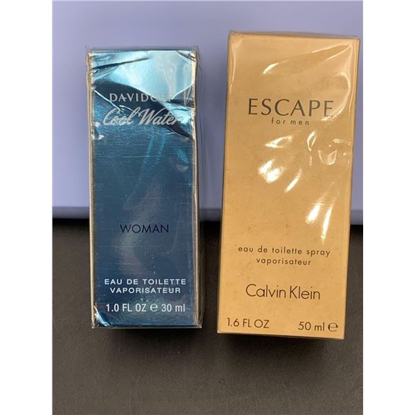 Calvin Klein Escape 50ml & Davidoff Cool Waters 30ml LOT of 2