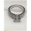 Image 3 : Vera Wang Style Cushion Cut Solitaire Multi Stone Band Engagement Ring