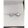 Image 1 : 2.30 CT TW GRA CERTIFIED MOISSANITE VVS D COLOR SET IN STERLING SILVER EARRINGS WITH ROUND HALO SURR