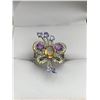 Image 1 : Natural Amethyst & Citrine Butterfly Sculpted Dress ring with appraisal $605.00