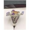 Image 2 : Natural Amethyst & Citrine Butterfly Sculpted Dress ring with appraisal $605.00