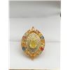 Image 1 : Natural Yellow Sapphire 3.10 Carat .925 Cluster Dress Ring with appraisal $810.00
