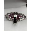 Image 3 : Natural Garnets 5.10 Oval Cut Cluster Ring .925 Silver with appraisal $620.00