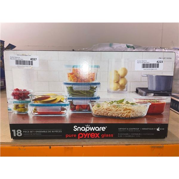 Snapware Pure Pyrex Glass 18 Piece Set - A D Auction Depot Inc.