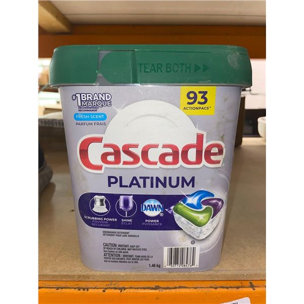 Cascade Platinum Dish Detergent 93 Actionpacs