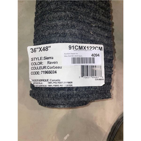 Sierrna Raven 36" x 48" Black Utility Floor Mat