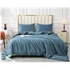 Image 3 : Gokotta Queen size blue color bamboo duvet cover set