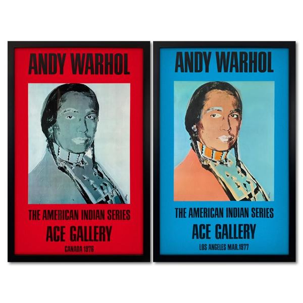 American Indian Series 2 Piece Set (Red & Blue) by Warhol (1928-1987)