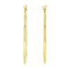 Image 3 : NEW Classic Solid 14K Yellow Gold 1.55" Plain Polished Round Hoop Snap Earrings