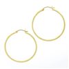 Image 4 : NEW Classic Solid 14K Yellow Gold 1.55" Plain Polished Round Hoop Snap Earrings