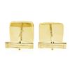 Image 3 : Mens Solid 14k Yellow Gold Nugget Textured & Polished Crackled Square Cuff Links