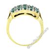 Image 6 : Vintage 14k Gold & Silver Top Round Green Emerald Rectangular Large Platter Ring