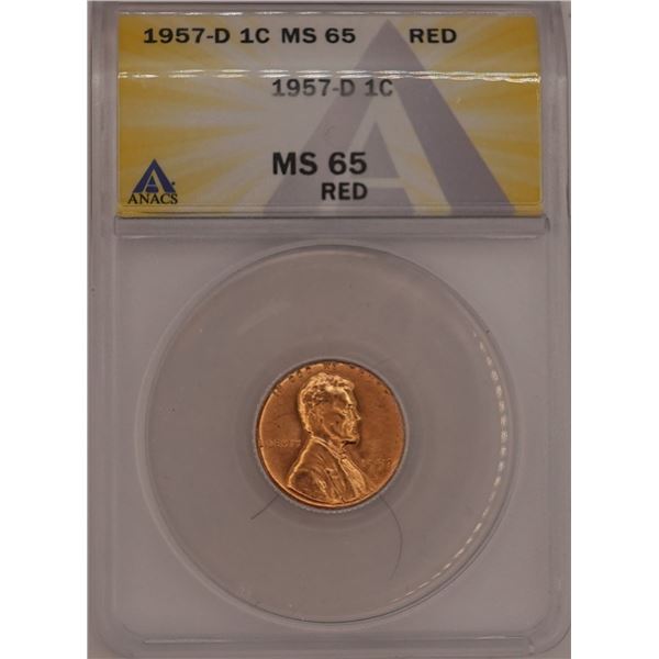 1957-D Lincoln Cent Red