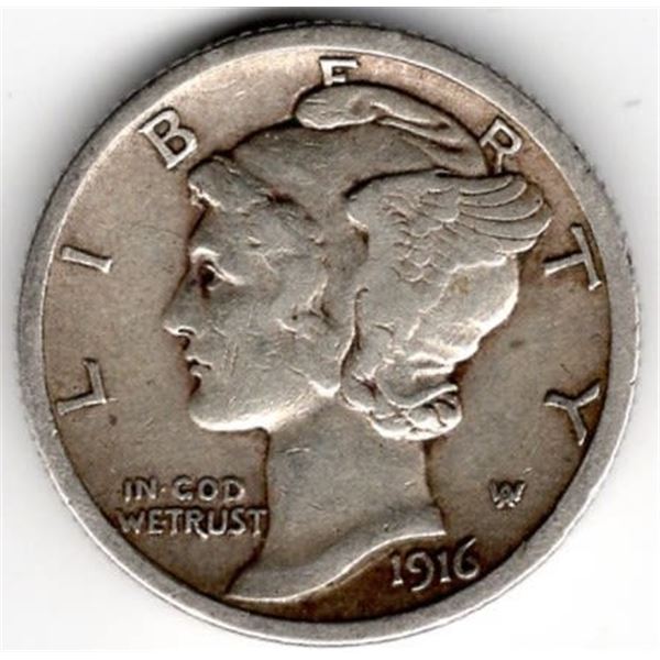 1916 Mercury Dime