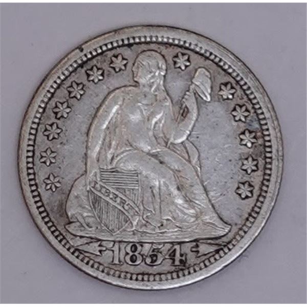 1854 Arrows Seated Dime