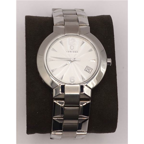 Concord Silver Stainless Steel La Scala Wristwatch