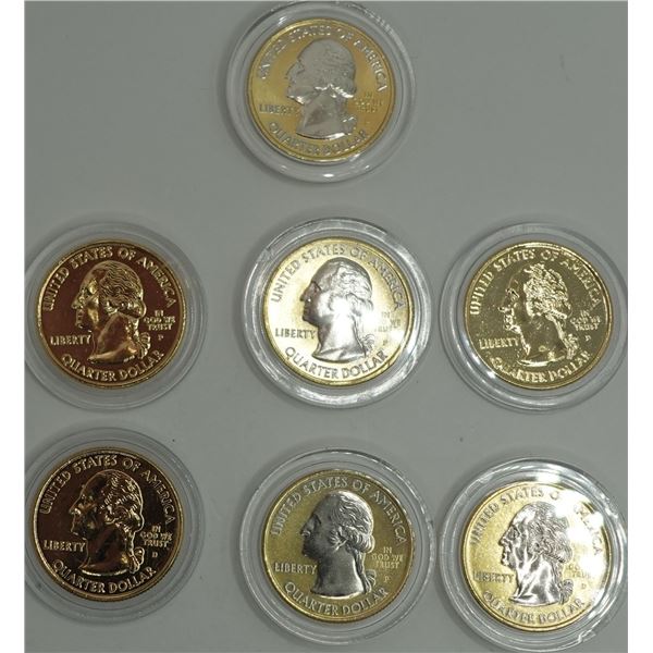 (7) Gold Plated State Quarters