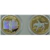 Image 2 : (2) Gold Plated Holo State Quarters
