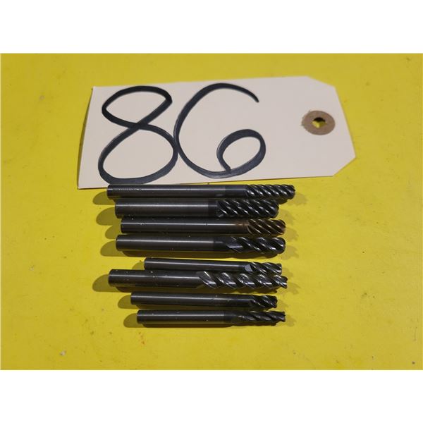Lot(8) of assorted Solid Carbide Radius End Mill