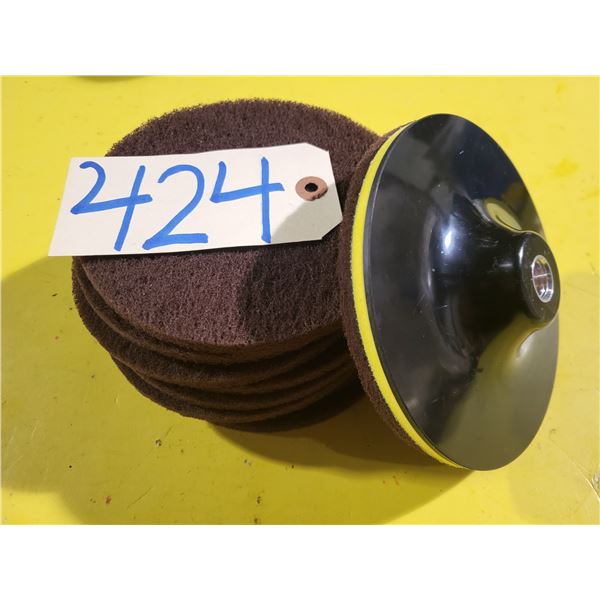 Velcro Pad 6" x 5/8"-11 with Scotch Brite Disc(10)