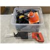 Image 1 : ASSORTED TOOLS, CONES, AND JACK STANDS