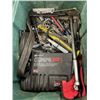 Image 2 : TOTE OF ASSORTED TOOLS, HAND TOOLS ETC