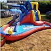 Image 1 : HAPPY HOP SHARK CAVE INFLATABLE WATER SLIDE WITH HOSE AND BLOWER TESTED WORKING